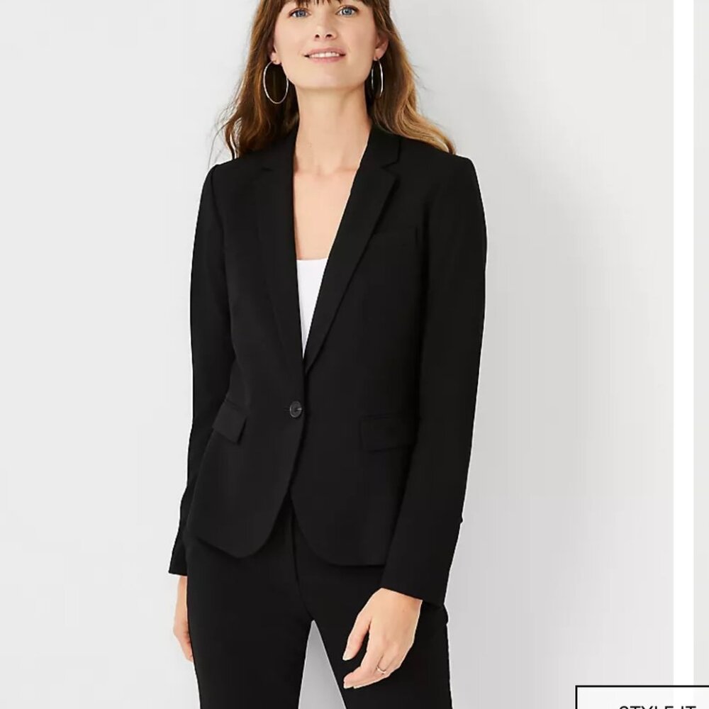 Ann Taylor The One-Button Blazer in Seasonless Stretch‎, SIZE 16